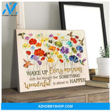 Wake Up Every Morning Hummingbird Wall Art Canvas
