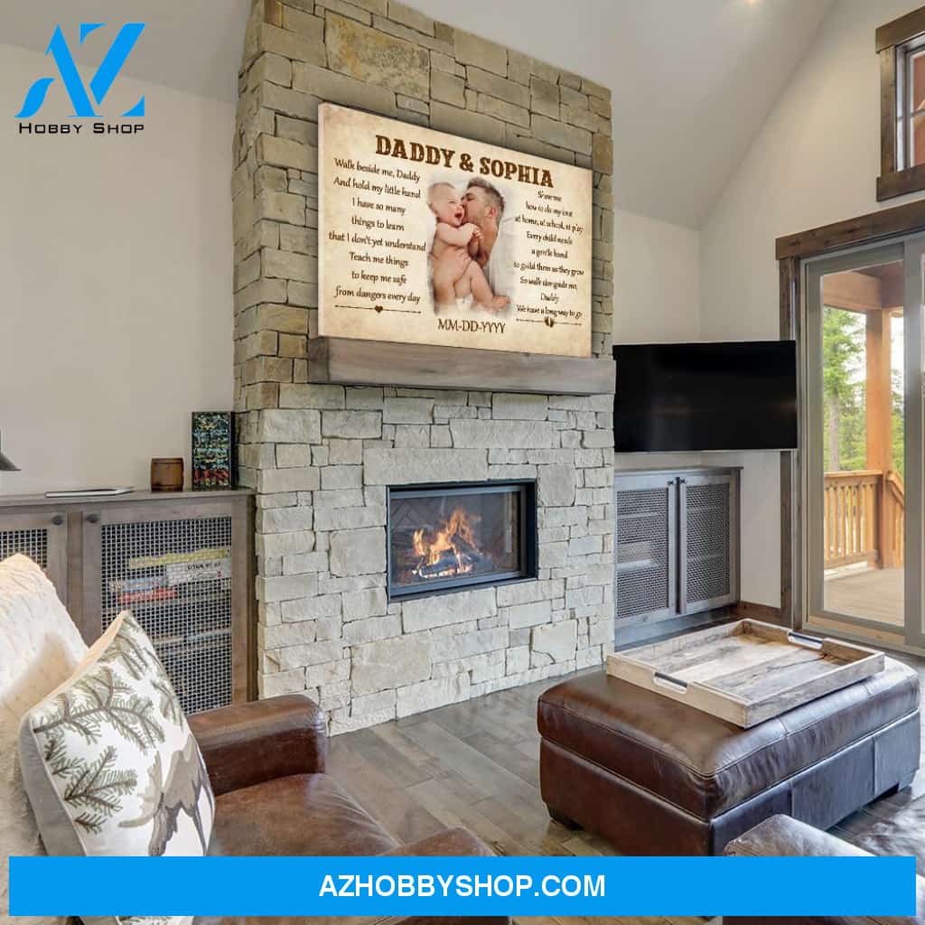 Walk Beside Me, Daddy - Personalized Custom Photo Canvas