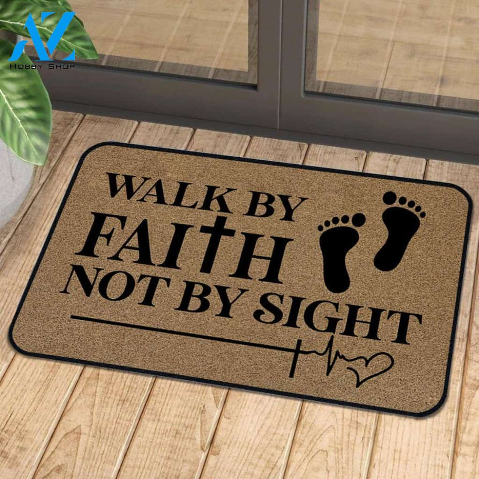 Walk By Faith Not By Sight Doormat | Welcome Mat | House Warming Gift