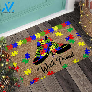 Walk Proud - Autism Awareness Coir Pattern Print Doormat