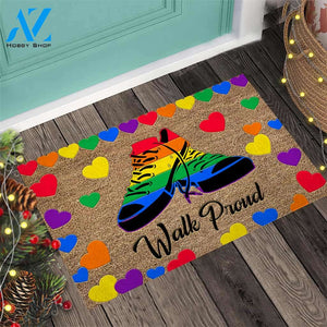 Walk Proud - LGBT Support Coir Pattern Print Doormat