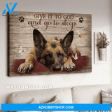 Wall Art Canvas, Jesus Painting- German Shepherd drawing, Give it to God and go to sleep