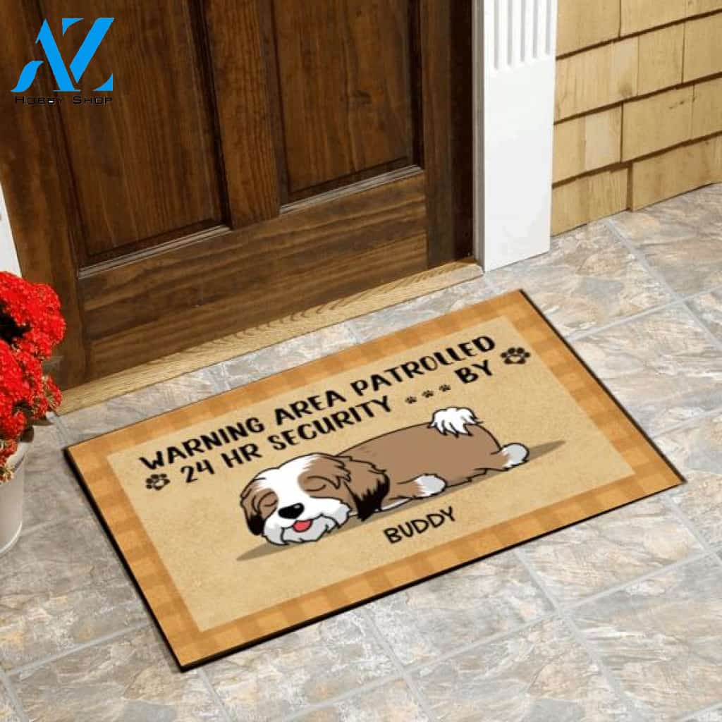 Warning Area Patrolled 24 Hr Security ... By - Personalized Doormat