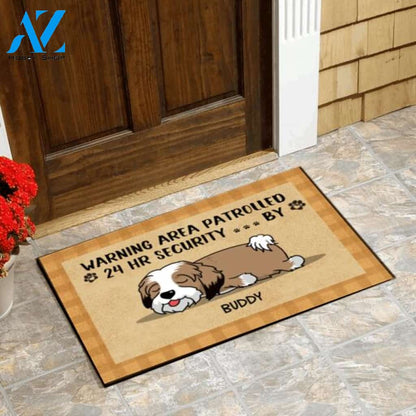 Warning Area Patrolled 24 Hr Security ... By - Personalized Doormat