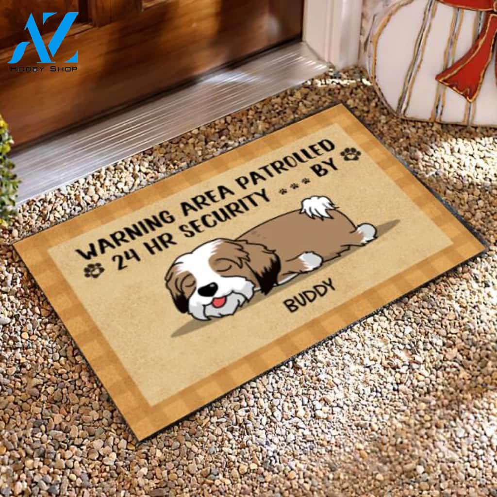 Warning Area Patrolled 24 Hr Security ... By - Personalized Doormat