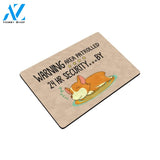 Warning Area Patrolled 24 Hr Security Corgi Printed Doormat Home Decor