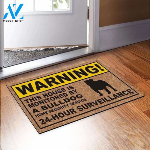 Warning Bulldog Easy Clean Welcome DoorMat | Felt And Rubber | DO3236
