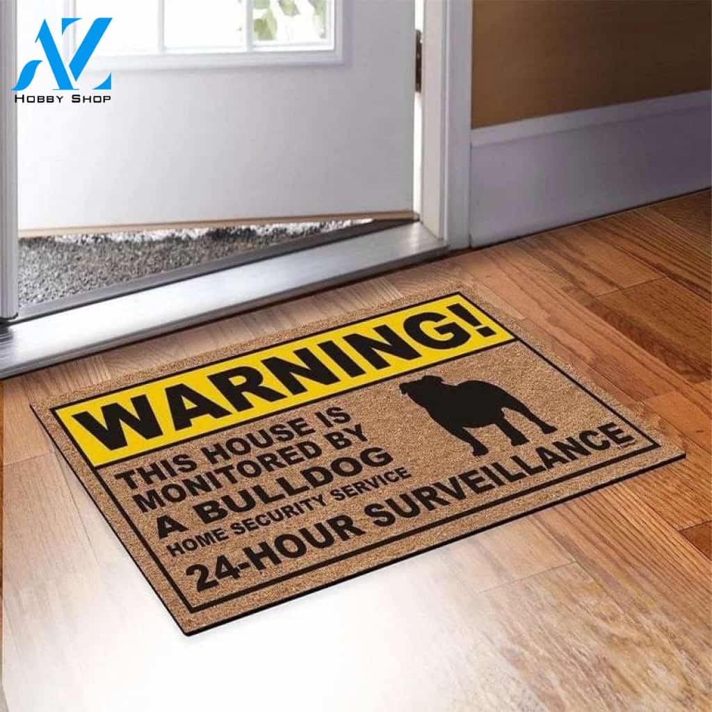 Warning Bulldog Easy Clean Welcome DoorMat | Felt And Rubber | DO3236