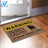 Warning Bulldog Easy Clean Welcome DoorMat | Felt And Rubber | DO3236