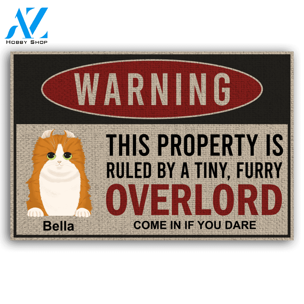 Warning Cat Personalised Doormat | Welcome Mat | House Warming Gift