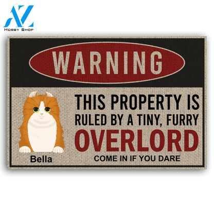 Warning Cat Personalised Doormat | Welcome Mat | House Warming Gift