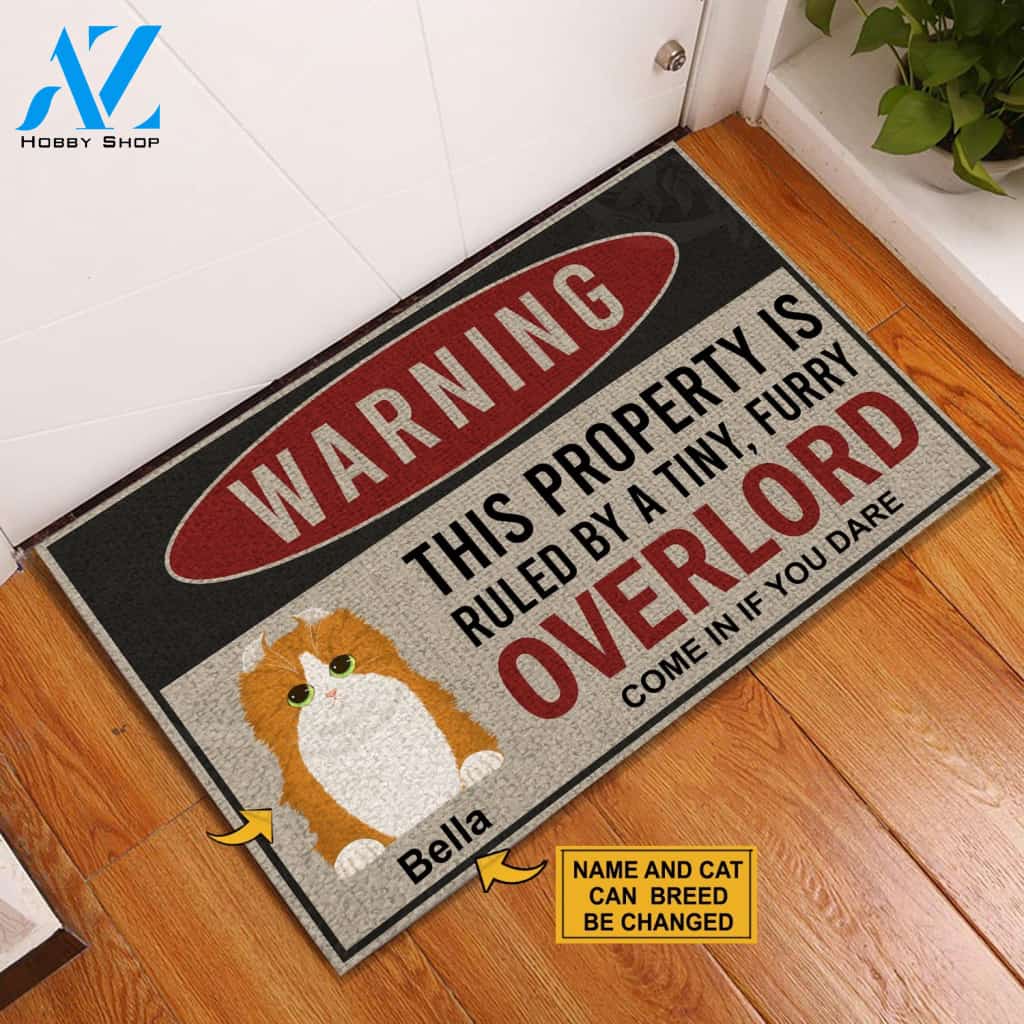 Warning Cat Personalised Doormat | Welcome Mat | House Warming Gift
