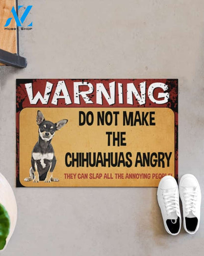 Warning Do Not Make The Chihuahuas Angry Doormat Welcome Mat Housewarming Gift Home Decor Funny Doormat Gift Idea For Dog Lovers