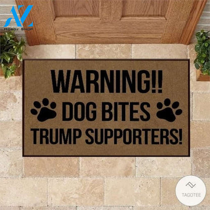 Warning Dog Bites Trump Supporters Doormat