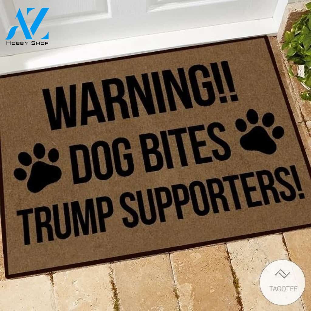 Warning Dog Bites Trump Supporters Doormat