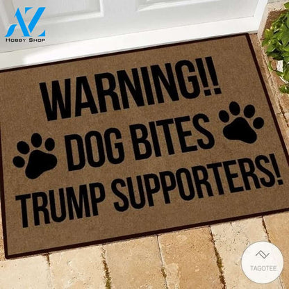 Warning Dog Bites Trump Supporters Doormat
