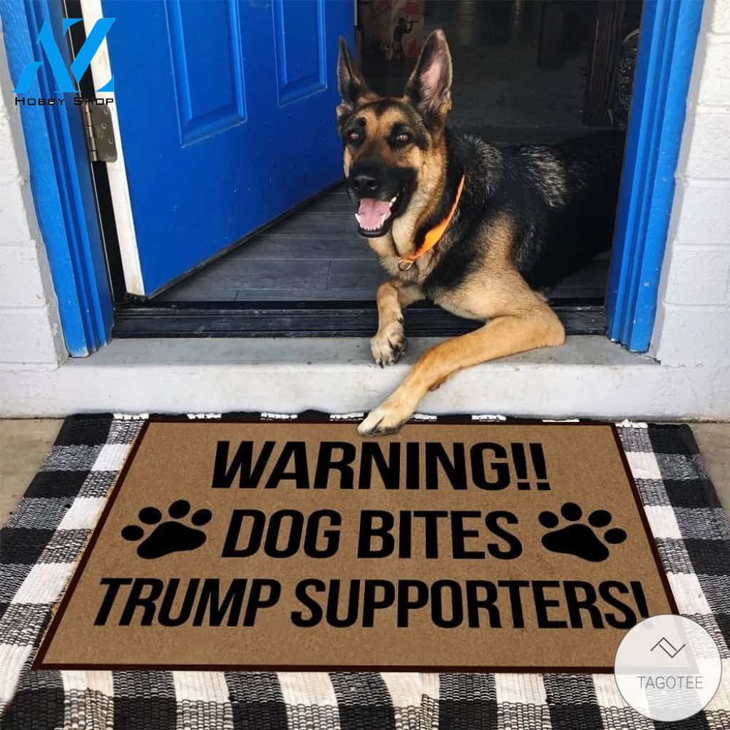 Warning Dog Bites Trump Supporters Doormat