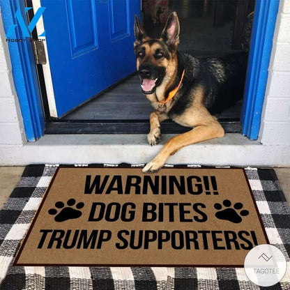 Warning Dog Bites Trump Supporters Doormat