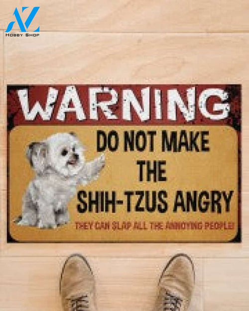 Warning Dont Make Shih Tzu Angry Doormat