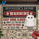 Warning Keep Door Closed Customized Doormat | Welcome Mat | House Warming Gift