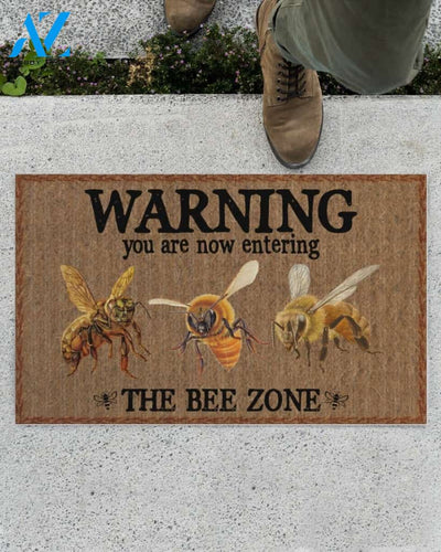 Warning The Bee Zone Doormat Welcome Mat Housewarming Gift Home Decor Funny Doormat Best Gift Idea
