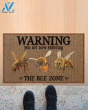 Warning The Bee Zone Doormat Welcome Mat Housewarming Gift Home Decor Funny Doormat Best Gift Idea