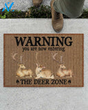 Warning The Deer Zone Doormat Welcome Mat Housewarming Gift Home Decor Funny Doormat Best Gift Idea