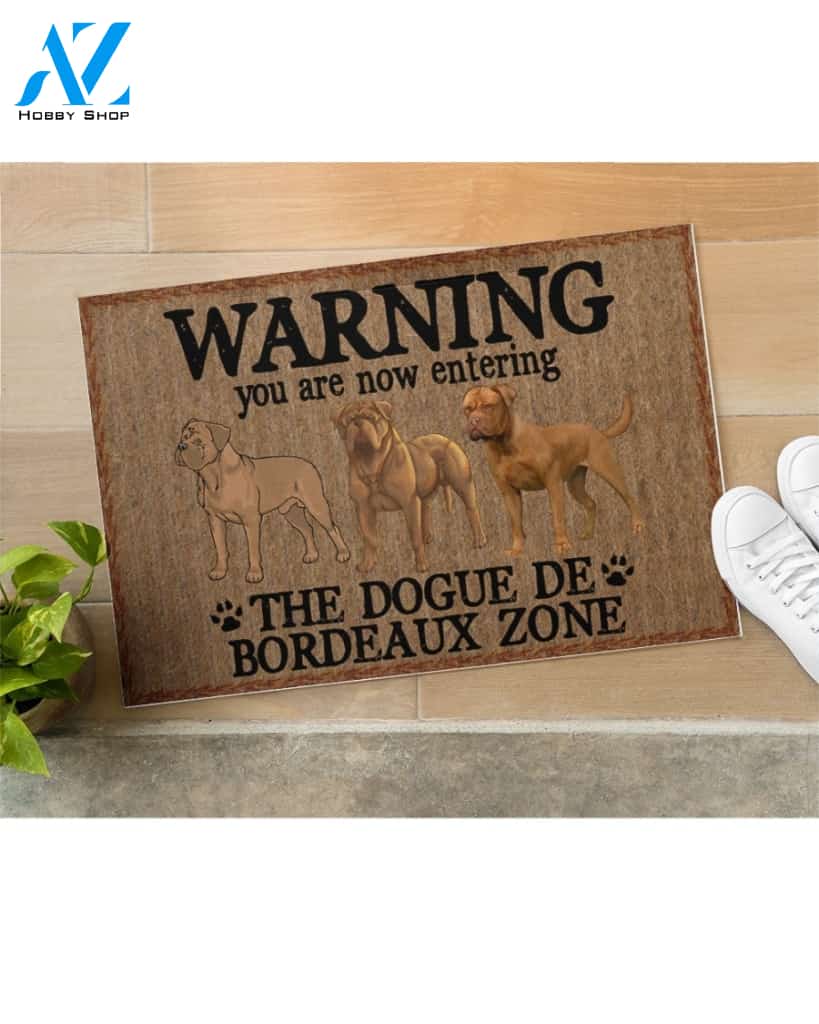 Warning The Dogue De Bordeaux Zone Doormat Welcome Mat Housewarming Gift Home Decor Funny Doormat Best Gift Idea