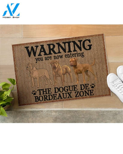 Warning The Dogue De Bordeaux Zone Doormat Welcome Mat Housewarming Gift Home Decor Funny Doormat Best Gift Idea