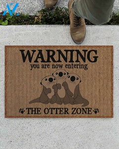 Warning The Otter Zone Doormat Welcome Mat Housewarming Gift Home Decor Funny Doormat Best Gift Idea