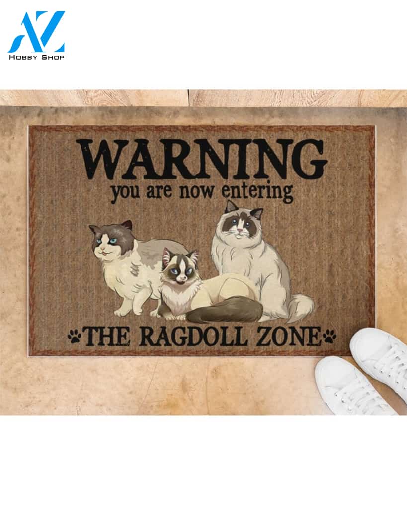 Warning - The Ragdoll Zone Door Indoor And Outdoor Doormat Warm House Homefarm Decor Gift Welcome Mat Gift For Ragdoll Cat Lover