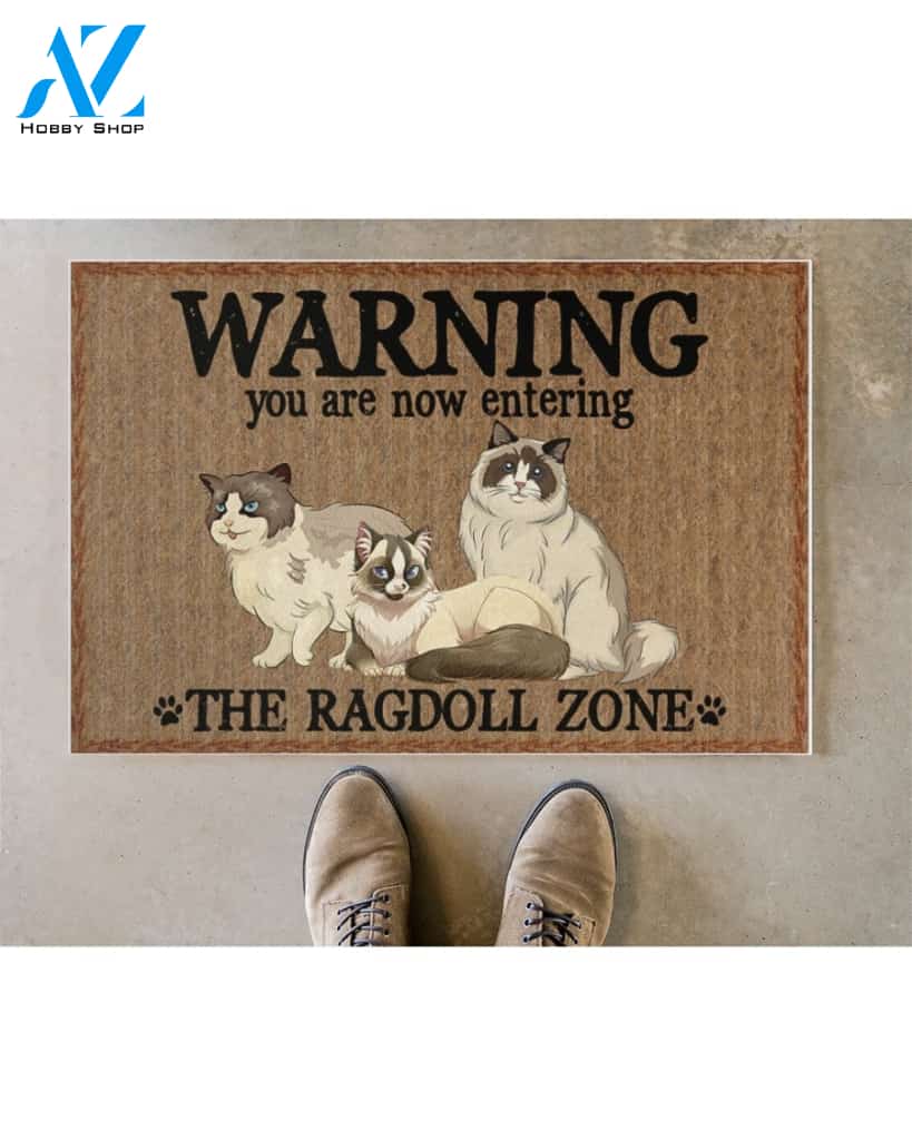 Warning - The Ragdoll Zone Door Indoor And Outdoor Doormat Warm House Homefarm Decor Gift Welcome Mat Gift For Ragdoll Cat Lover