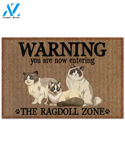 Warning - The Ragdoll Zone Door Indoor And Outdoor Doormat Warm House Homefarm Decor Gift Welcome Mat Gift For Ragdoll Cat Lover
