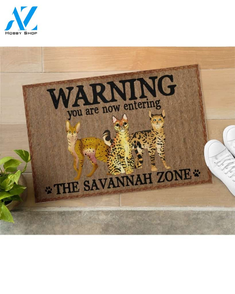 Warning The Savannah Zone Doormat Welcome Mat Housewarming Gift Home Decor Funny Doormat Best Gift Idea