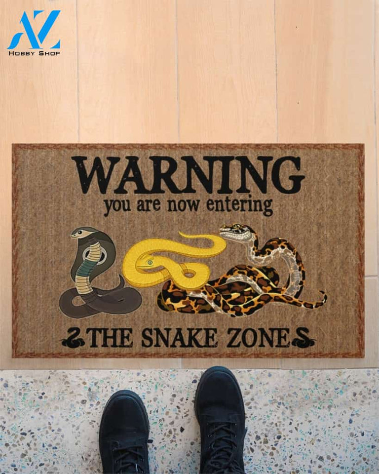 Warning The Snake Zone Doormat Welcome Mat Housewarming Gift Home Decor Funny Doormat Best Gift Idea