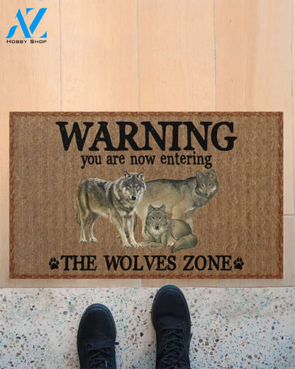 Warning The Wolves Zone Doormat Welcome Mat Housewarming Gift Home Decor Funny Doormat Best Gift Idea