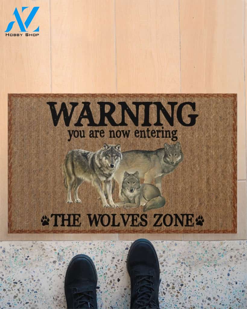 Warning The Wolves Zone Doormat Welcome Mat Housewarming Gift Home Decor Funny Doormat Best Gift Idea