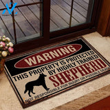 Warning This Is Property Is Protected By German Shepherd Funny Indoor And Outdoor Doormat Warm House Gift Welcome Mat Birthday Gift For Dog Lovers