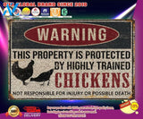 Warning this property is protected by highly trained chickens doormat
