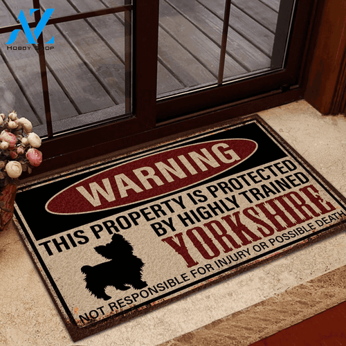 Warning This Property Is Protected By Yorkshire Dog Doormat