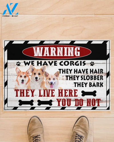 Warning We Have Corgis Dog Doormat Welcome Mat Housewarming Gift Home Decor Funny Doormat Gift For Dog Lovers Gift For Christmas