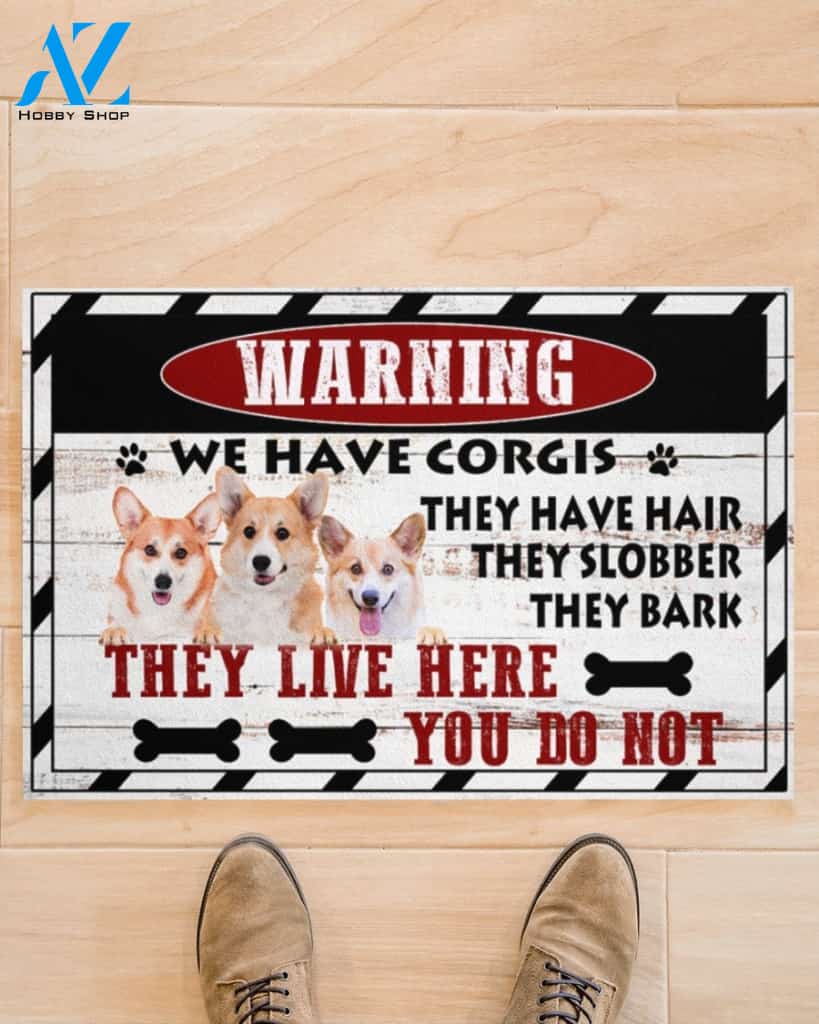 Warning We Have Corgis Dog Doormat Welcome Mat Housewarming Gift Home Decor Funny Doormat Gift For Dog Lovers Gift For Christmas