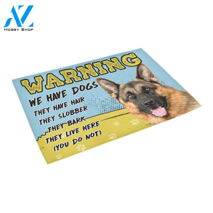 Warning We Have Dogs Doormat Indoor And Outdoor Mat Entrance Rug Sweet Home Decor Housewarming Gift Gift For Friend Family Stem Feminist