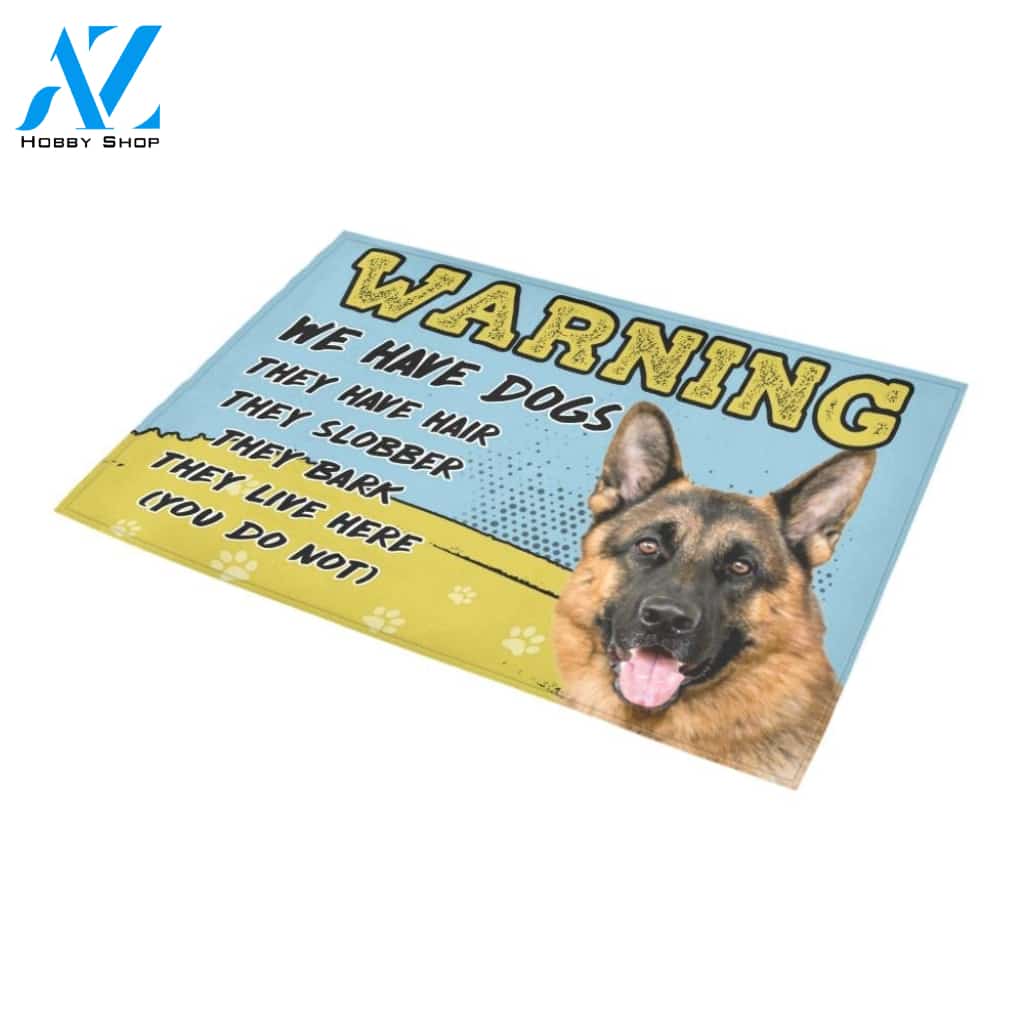 Warning We Have Dogs Doormat Indoor And Outdoor Mat Entrance Rug Sweet Home Decor Housewarming Gift Gift For Friend Family Stem Feminist