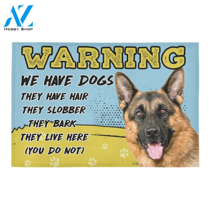 Warning We Have Dogs Doormat Indoor And Outdoor Mat Entrance Rug Sweet Home Decor Housewarming Gift Gift For Friend Family Stem Feminist