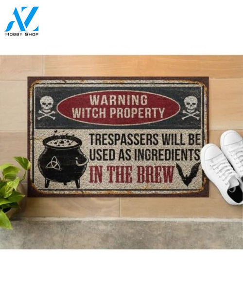 Warning Witch Property All Trespassers Will Be Used As Ingredients In The Brew Doormat