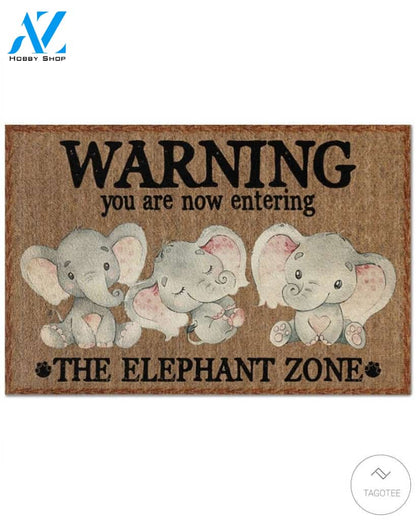 Warning you are now entering the Elephant Zone doormat