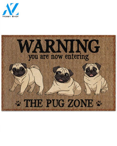 Warning - You Are Now Enterring Pug Door Indoor And Outdoor Doormat Warm House Homefarm Decor Gift Welcome Mat Gift For Yorkshire Terrier Lover