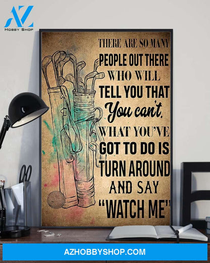 Watch Me Golf Vertical Canvas Wall Art, Wall Decor Visual Art