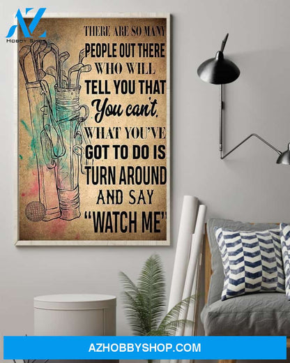 Watch Me Golf Vertical Canvas Wall Art, Wall Decor Visual Art